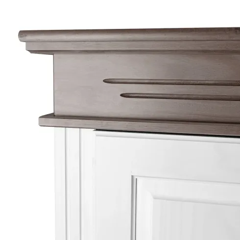 Vetrina Credenza in Legno Bianco Grigio con 4 Ante da Soggiorno Cucina