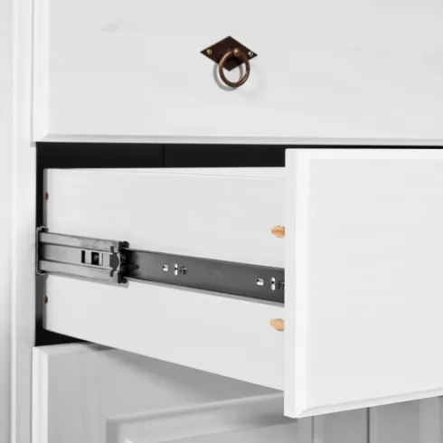 Vetrina Credenza in Legno Bianco Grigio con 4 Ante da Soggiorno Cucina