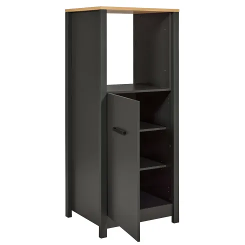 Colonna Cucina Frigo Forno Mobile Antracite Rovere Anta Reversibile