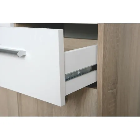 Mobile Bianco Rovere 3 Ante 2 Cassetti Credenza Buffet Moderna Dispensa Salotto | BricoShop24
