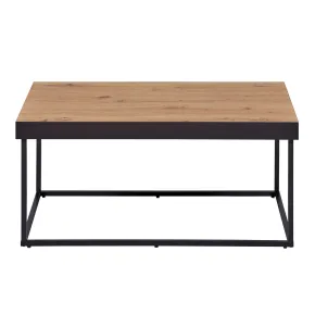 Tavolino Basso da Caffe Tavolo con in Legno MDF Struttura Metallo Nero 2