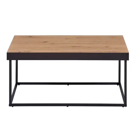 Tavolino Basso da Caffe Tavolo con in Legno MDF Struttura Metallo Nero