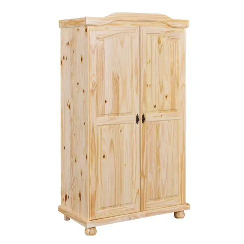 Armadio 2 Ante in Legno Massello Appendiabiti Camera da Letto Cabina Guardaroba | BricoShop24