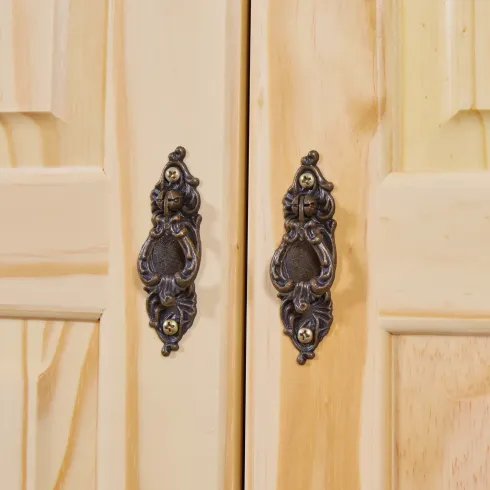 Armadio 2 Ante in Legno Massello Appendiabiti Camera da Letto Cabina Guardaroba | BricoShop24