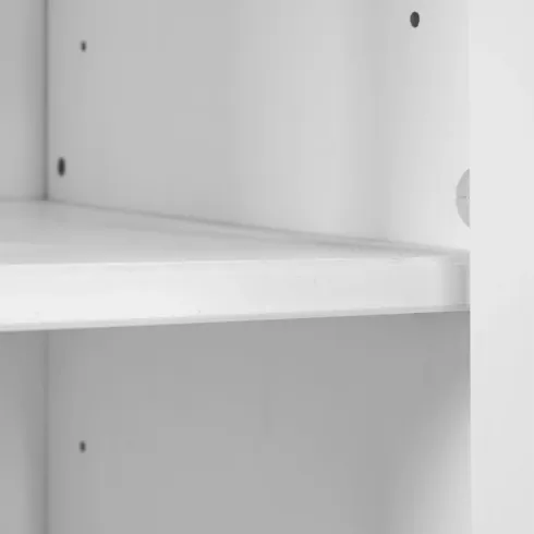 Credenza con Vetrina 5 Ante 3 Cassetti in Legno Bianco da Soggiorno