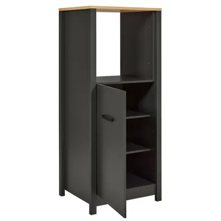 Mobile Cucina con Pensile Sottolavello Colonna Modulare Antracite Rovere