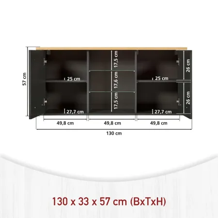 Mobile Cucina con Pensile Sottolavello Colonna Modulare Antracite Rovere