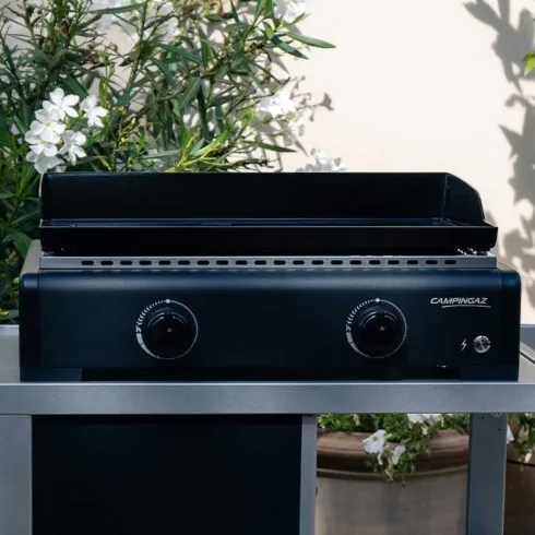 Barbecue a Gas 2 Fuochi Campingaz Piastra Smaltata Bruciatori Nero