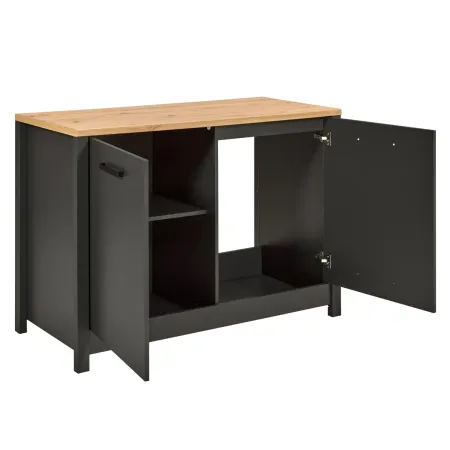 Cucina Modulare Sottolavello Mobile Pensile Colonna Antracite Rovere