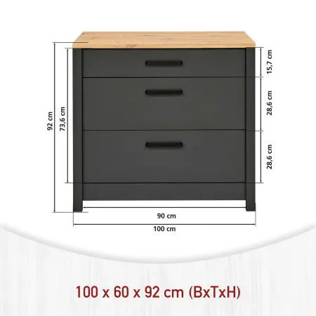 Cucina Modulare Sottolavello Mobile Pensile Colonna Antracite Rovere