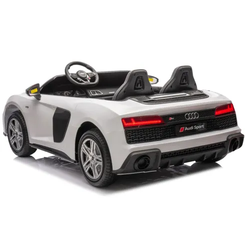 Auto Elettrica per Bambini Audi R8 Big 24V Bianco con Sedile in Pelle