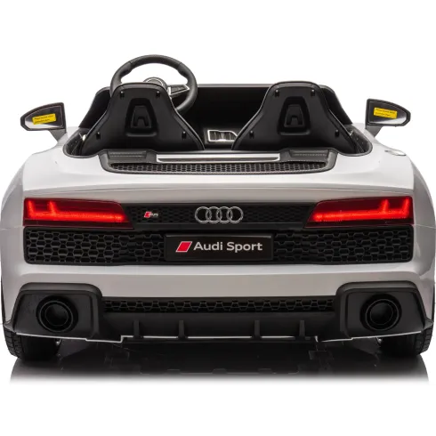 Auto Elettrica per Bambini Audi R8 Big 24V Bianco con Sedile in Pelle