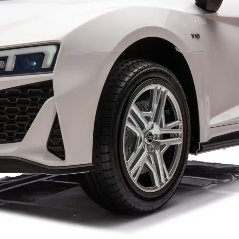 Auto Elettrica per Bambini Audi R8 Big 24V Bianco con Sedile in Pelle