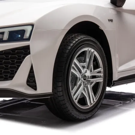 Auto Elettrica per Bambini Audi R8 Big 24V Bianco con Sedile in Pelle