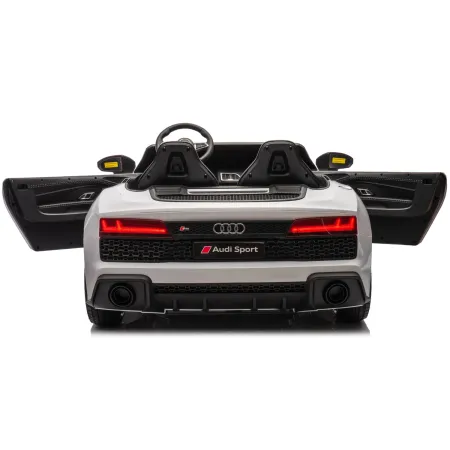 Auto Elettrica per Bambini Audi R8 Big 24V Bianco con Sedile in Pelle