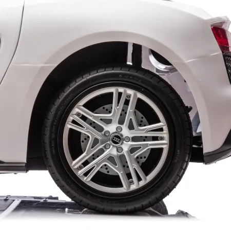 Auto Elettrica per Bambini Audi R8 Big 24V Bianco con Sedile in Pelle