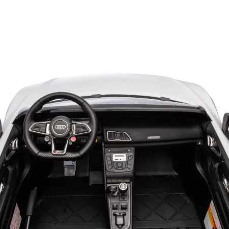 Auto Elettrica per Bambini Audi R8 Big 24V Bianco con Sedile in Pelle