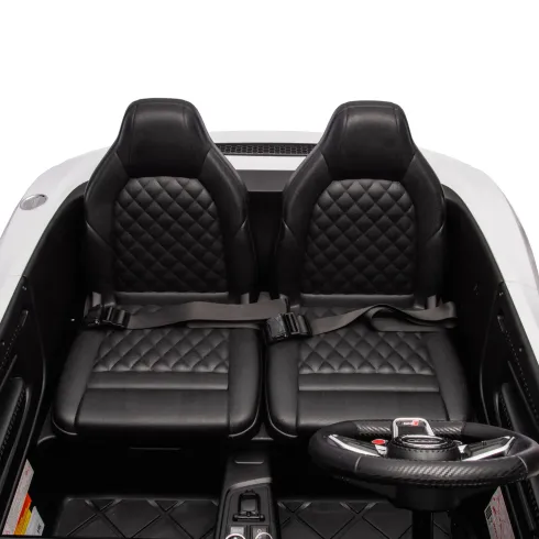 Auto Elettrica per Bambini Audi R8 Big 24V Bianco con Sedile in Pelle