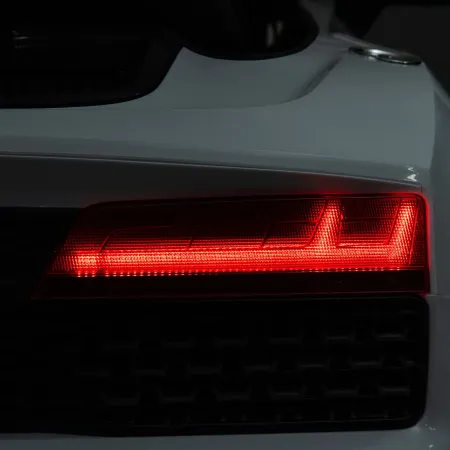 Auto Elettrica per Bambini Audi R8 Big 24V Bianco con Sedile in Pelle