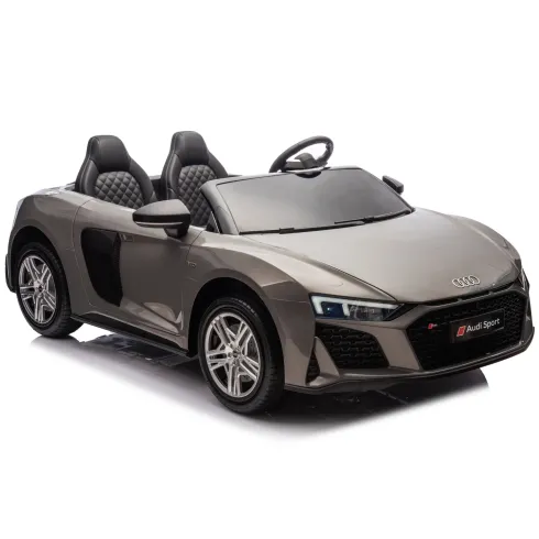 Auto Elettrica per Bambini Audi R8 Big 24V Grigio con Sedile in Pelle