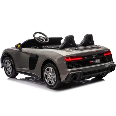 Auto Elettrica per Bambini Audi R8 Big 24V Grigio con Sedile in Pelle