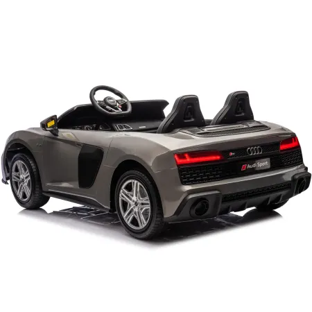 Auto Elettrica per Bambini Audi R8 Big 24V Grigio con Sedile in Pelle