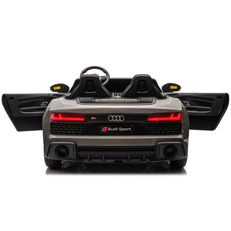 Auto Elettrica per Bambini Audi R8 Big 24V Grigio con Sedile in Pelle