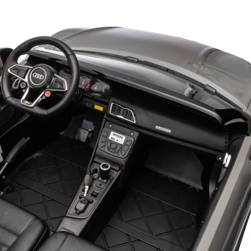 Auto Elettrica per Bambini Audi R8 Big 24V Grigio con Sedile in Pelle