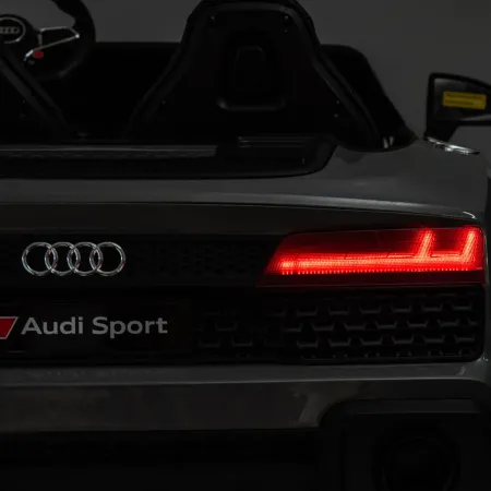 Auto Elettrica per Bambini Audi R8 Big 24V Grigio con Sedile in Pelle