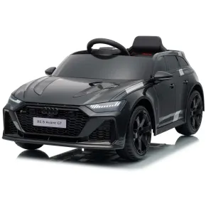 Auto Elettrica Bambini Audi RS6 GT Nero 12V con LED Radiocomando