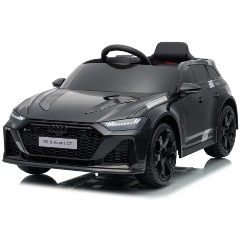 Auto Elettrica Bambini Audi RS6 GT Nero 12V con LED Radiocomando
