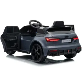 Auto Elettrica Bambini Audi RS6 GT Grigio 12V con LED Radiocomando 2