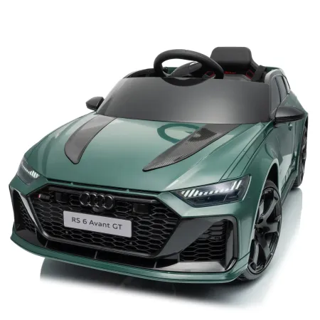 Auto Elettrica Bambini Audi RS6 GT Verde 12V con LED Radiocomando