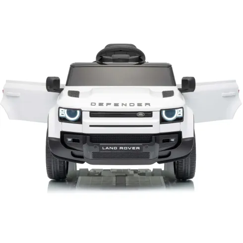 Defender Small Macchina Elettrica per Bambini 12V Bianco MP3 Luci LED