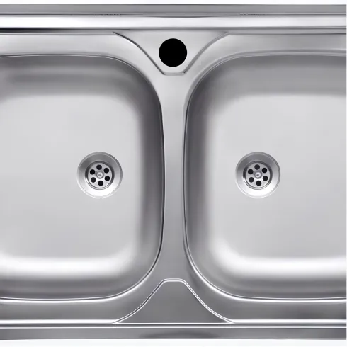 Lavello da Appoggio 80x50 cm 2 Vasche in Acciaio Inox per Cucina