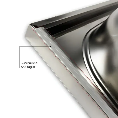 Lavello da Appoggio 80x50 cm 2 Vasche in Acciaio Inox per Cucina