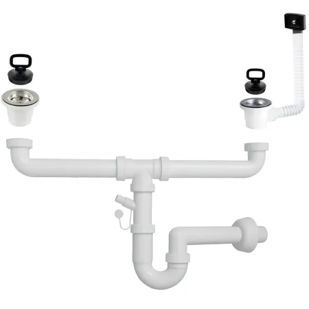 Lavello da Appoggio 80x50 cm 2 Vasche in Acciaio Inox per Cucina