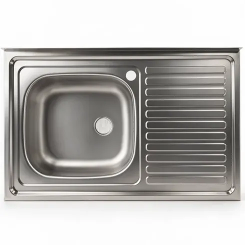 Lavandino Lavello da Cucina 80x50 cm 1 vasca con Gocciolatoio Destro