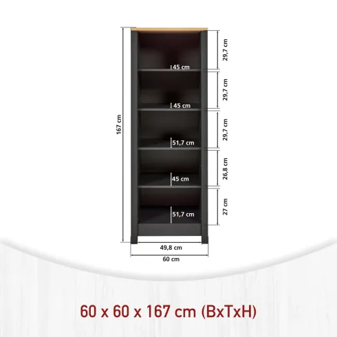 Cucina Componibile in Legno Antracite Rovere 7 Mobili Pensili Colonne