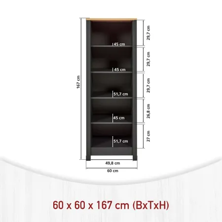 Cucina Componibile in Legno Antracite Rovere 7 Mobili Pensili Colonne