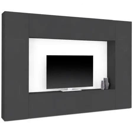 Mobile Porta TV Parete Attrezzata da Soggiorno Antracite Opaco 260 cm