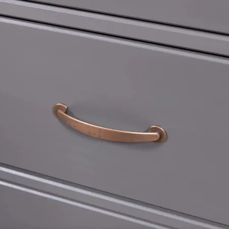 Vetrina Credenza Grigia Alta Mobile 2 Ante con Cassetti da Cucina | BricoShop24