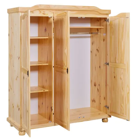 Armadio a 3 Ante in Legno Appendiabiti Mobile Camera da Letto Cabina Guardaroba | BricoShop24