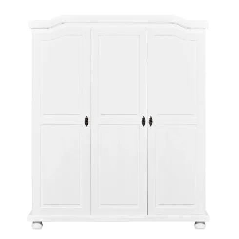 Armadio a 3 Ante Bianco Legno Appendiabiti Mobile Camera Letto Cabina Guardaroba | BricoShop24
