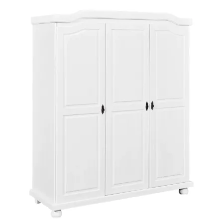 Armadio a 3 Ante Bianco Legno Appendiabiti Mobile Camera Letto Cabina Guardaroba | BricoShop24