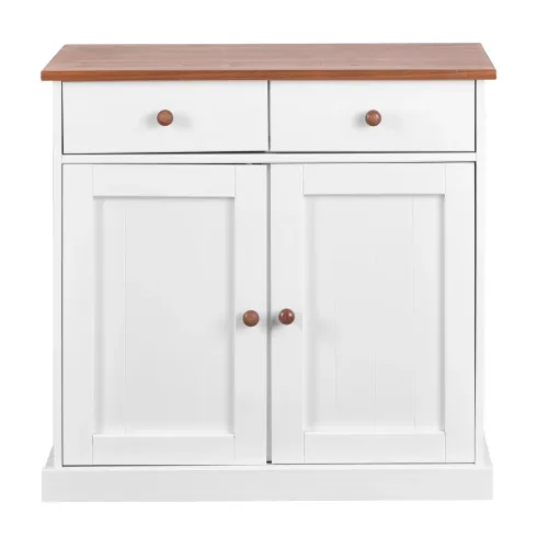 Mobile Credenza 2 Ante 2 Cassetti Bianco Noce Madia Dispensa Buffet da Cucina | BricoShop24