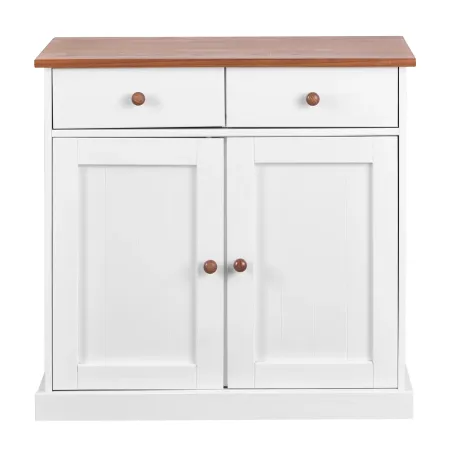 Mobile Credenza 2 Ante 2 Cassetti Bianco Noce Madia Dispensa Buffet da Cucina | BricoShop24