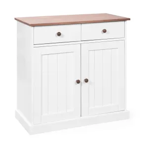 Mobile Credenza 2 Ante 2 Cassetti Bianco Noce Madia Dispensa Buffet da Cucina | BricoShop24