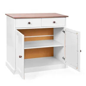 Mobile Credenza 2 Ante 2 Cassetti Bianco Noce Madia Dispensa Buffet da Cucina | BricoShop24 2