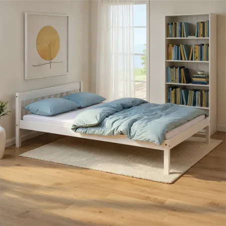 Struttura Letto alla Francese 140x200 Bianco una Piazza e Mezza Cameretta Bimbi | BricoShop24